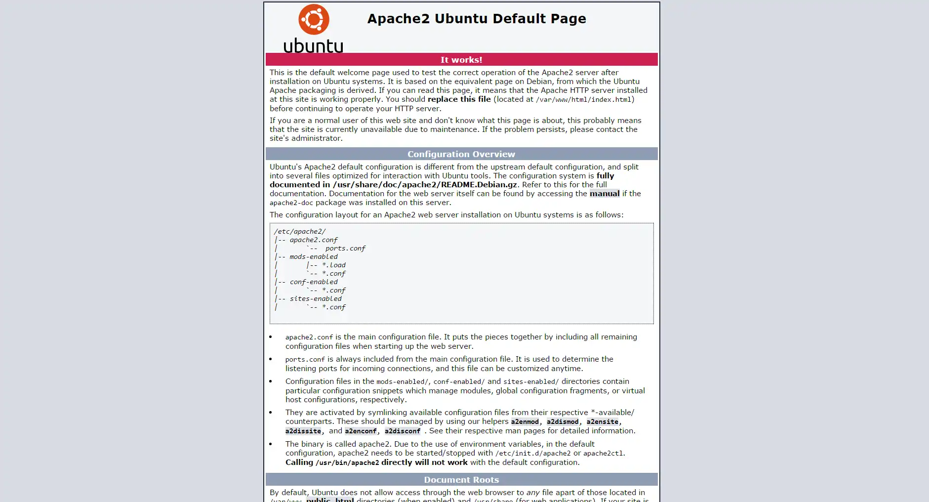 Apache Landing Page
